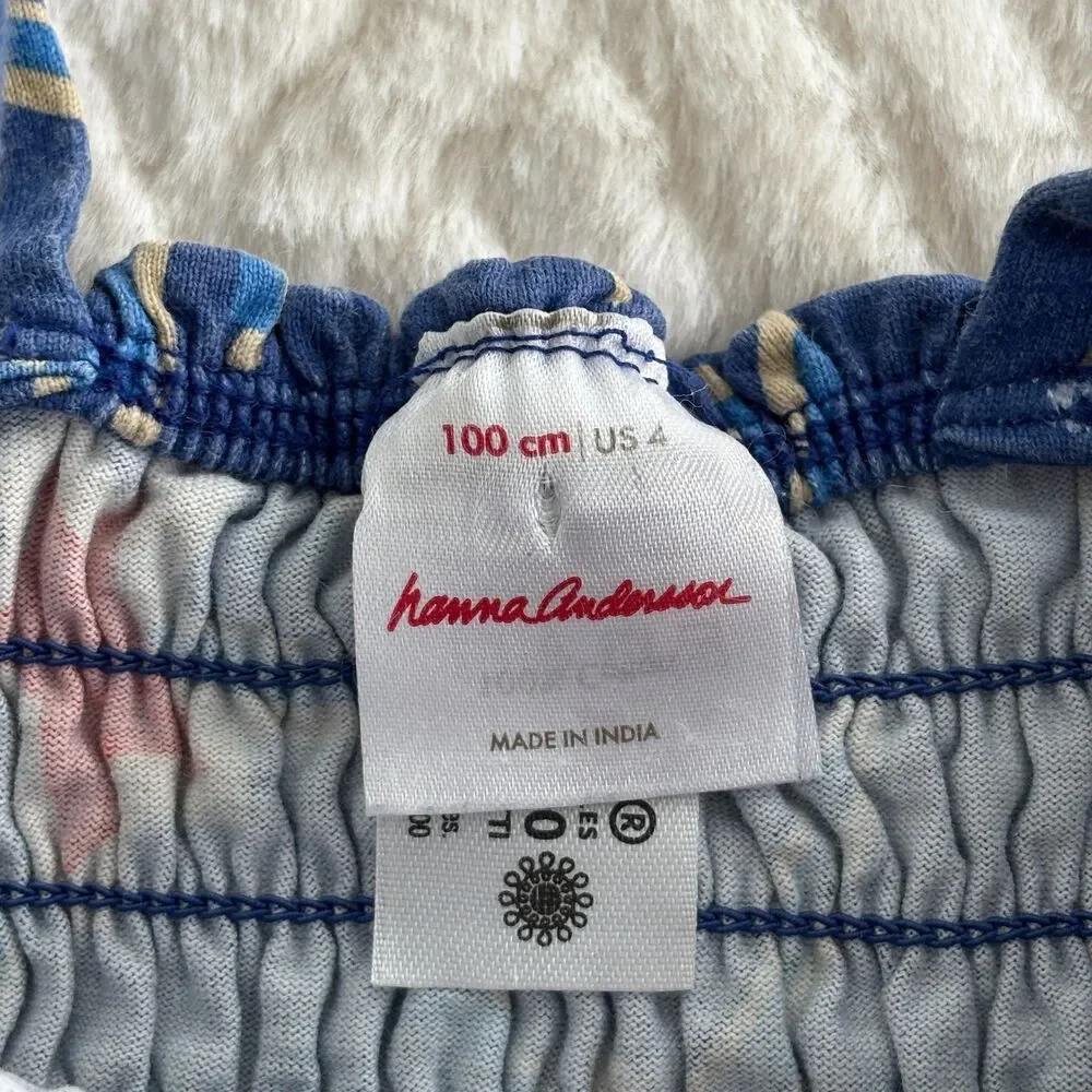 Hanna Andersson 100 cm US 4 Star Print Sundress Blue Red Cotton